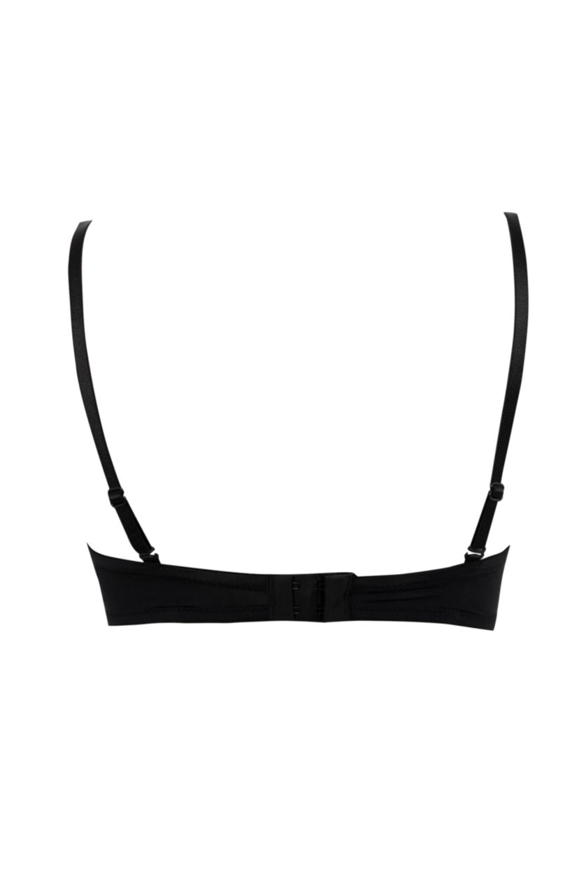 WOMAN Black Fall In Love Micro Strapless Removable Strap Unpadded Bra