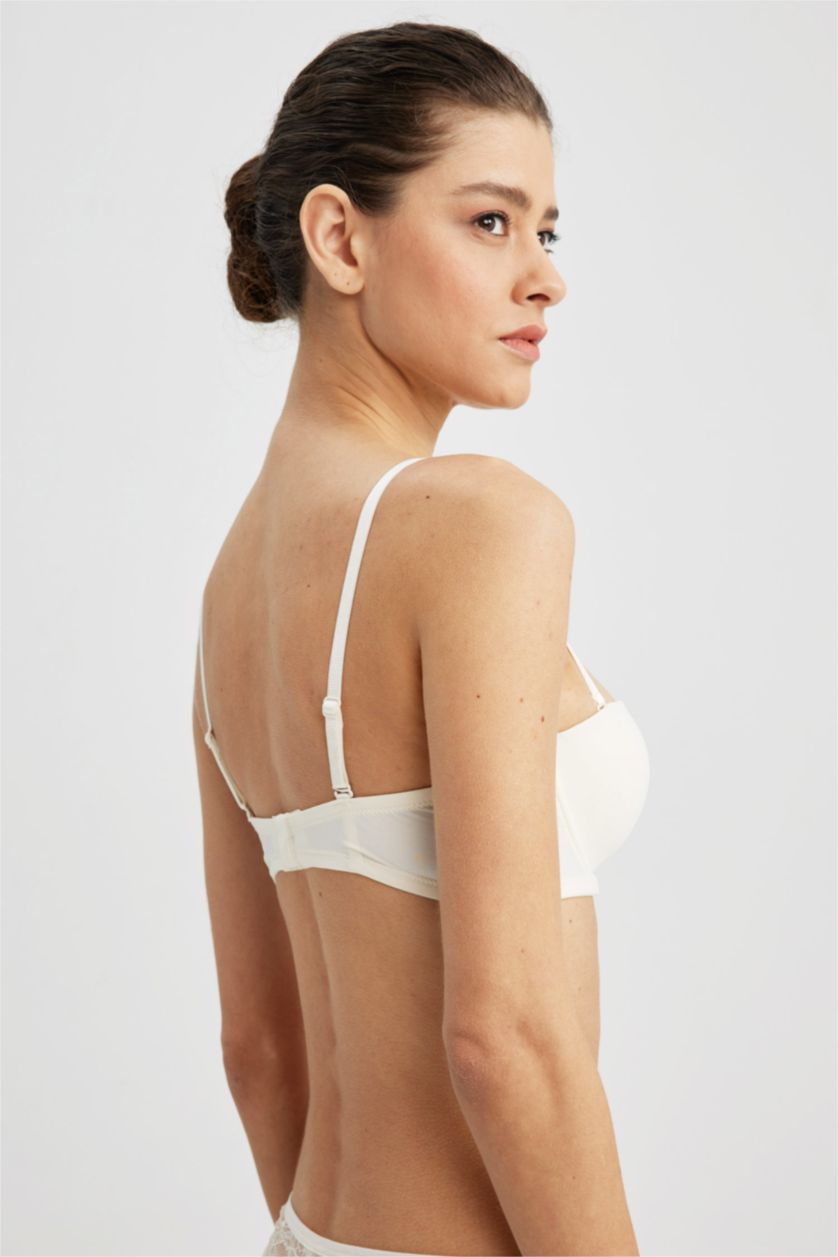 FEMME Blanc Soutien-gorge non rembourré Fall In Love Micro sans bretelles à bretelles amovibles