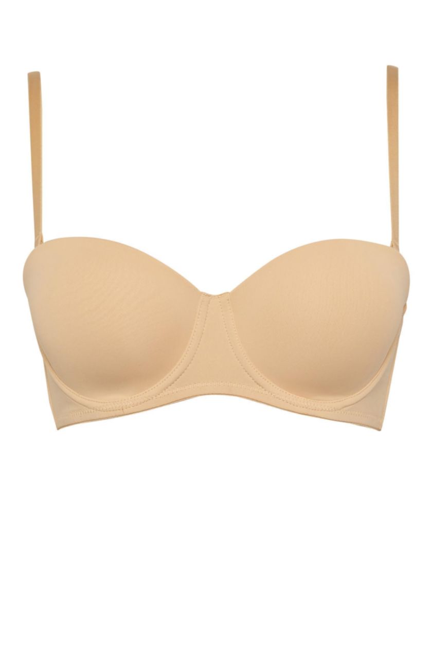 WOMAN Beige Fall in Love Empty Cup Unpadded Strapless Micro Bra