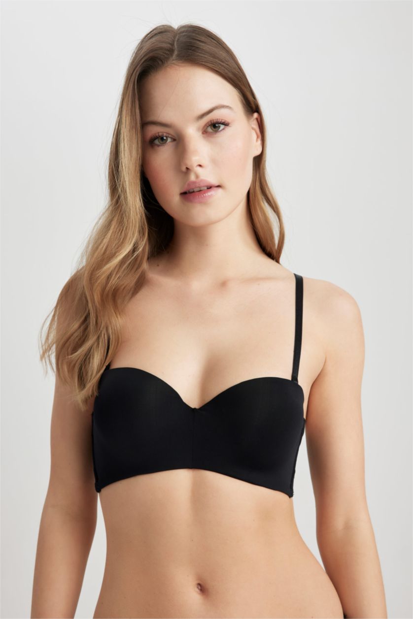 FEMME Noir Soutien-gorge extra rembourré Maximizer sans bretelles Micro