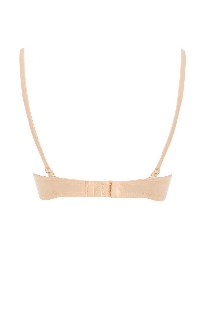Kadın Bej Micro Kaplı Full Push Up Straplez Sütyen