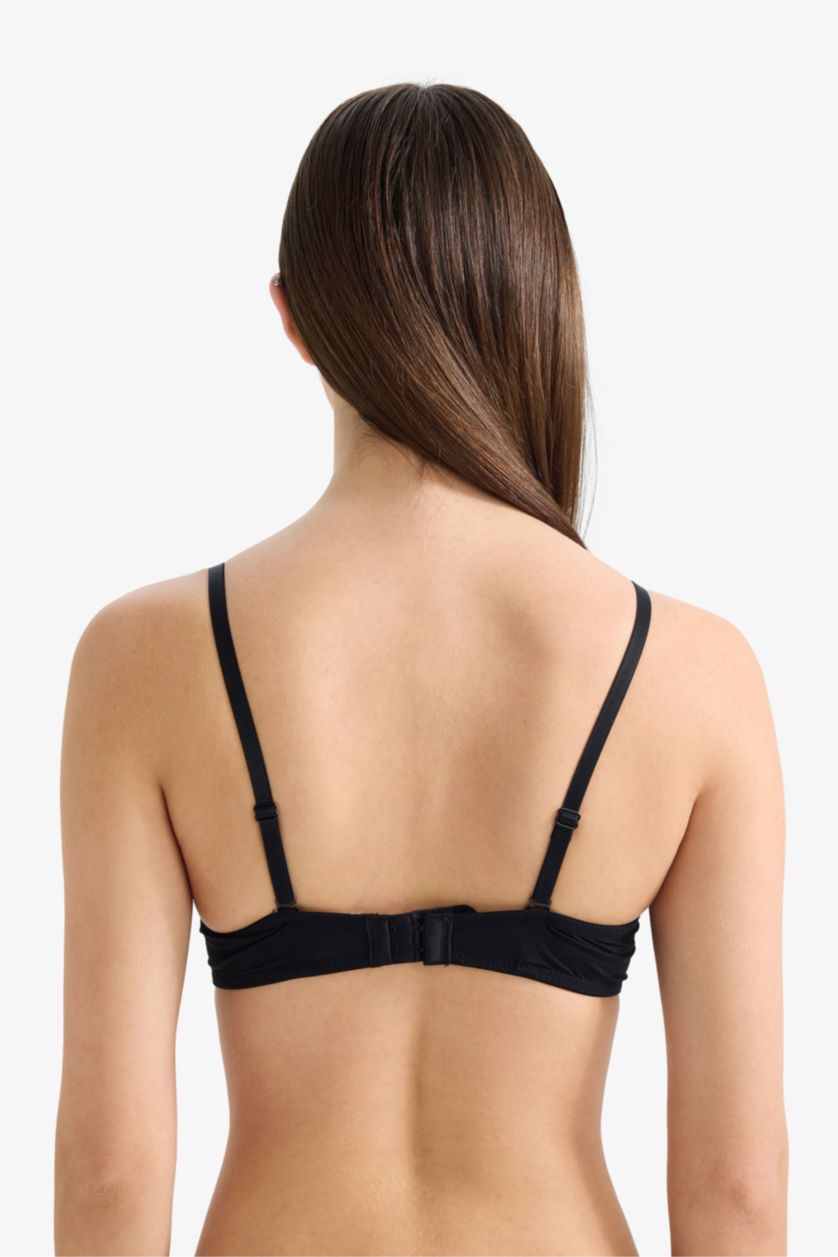 نساء أسود حمالة صدر برا بنص حشو مبطن