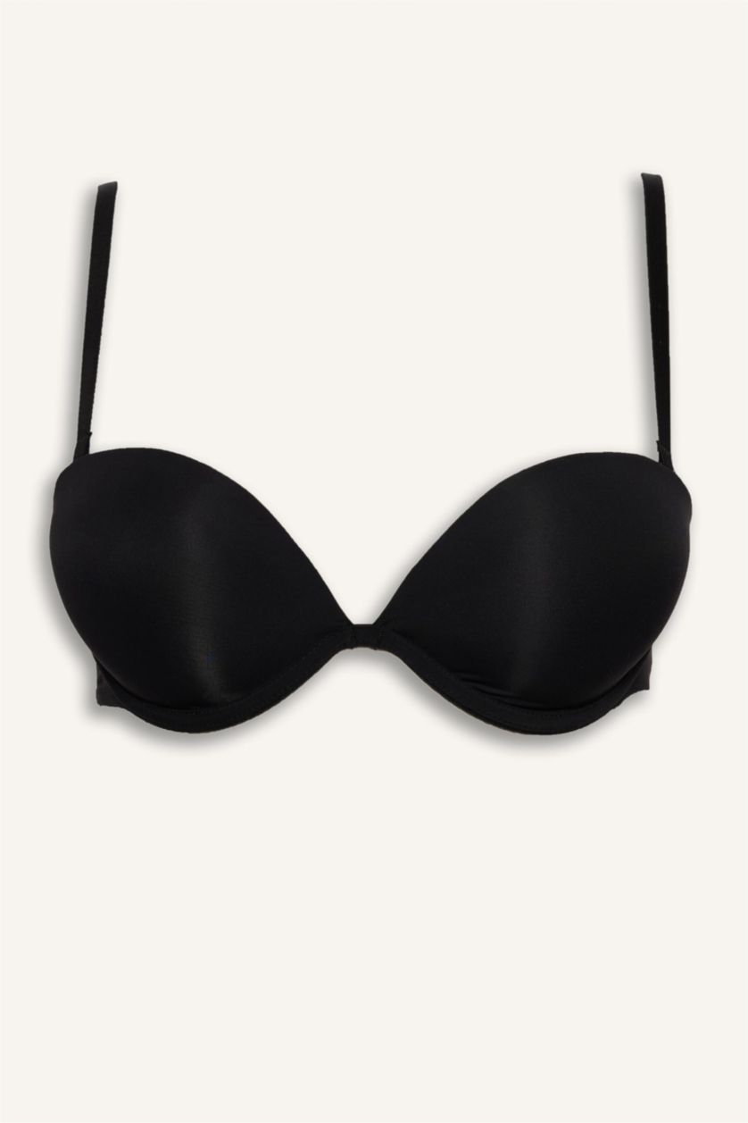 نساء أسود حمالة صدر برا بنص حشو مبطن