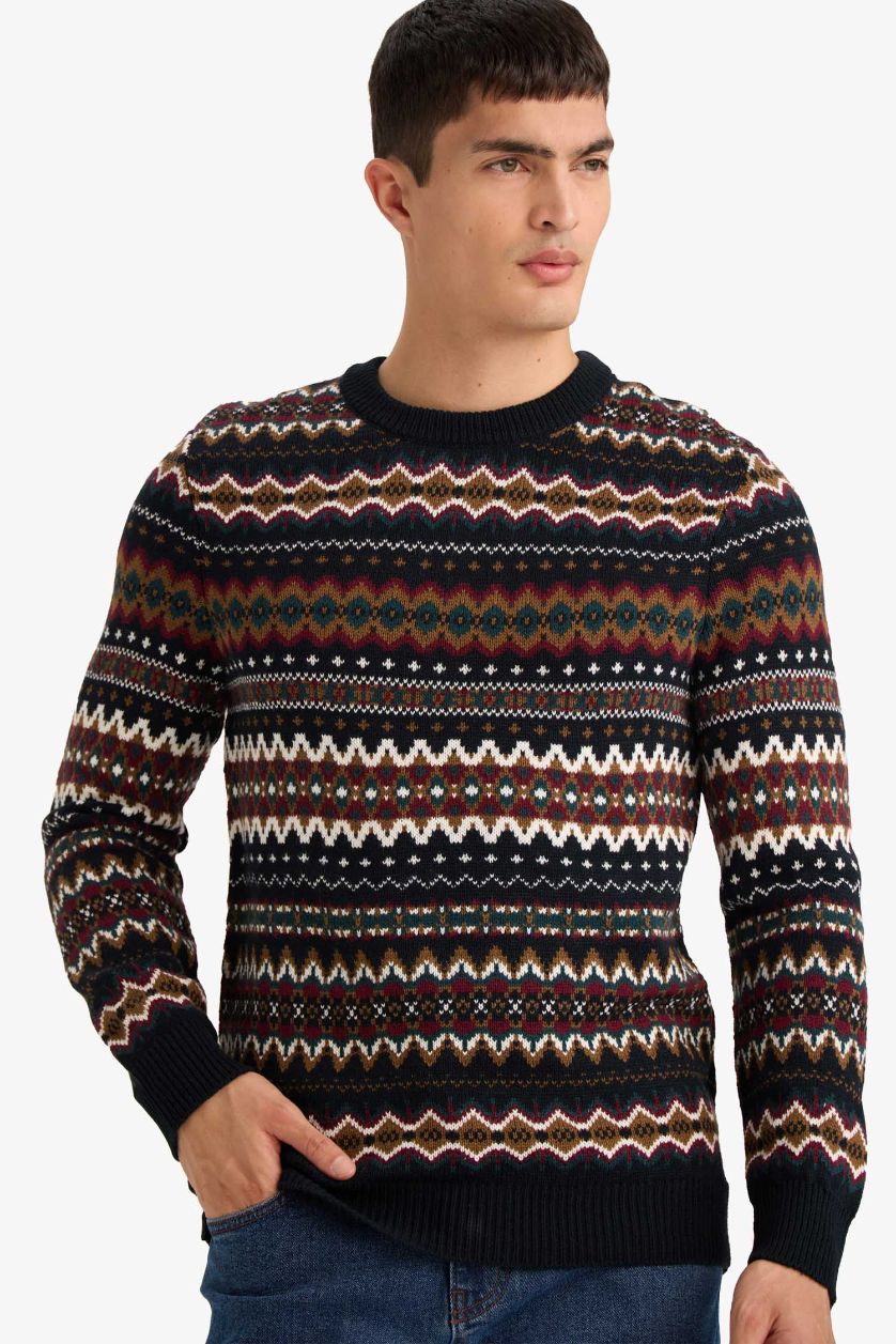 MAN NAVY Standard Fit Crew Neck Knitwear Pullover