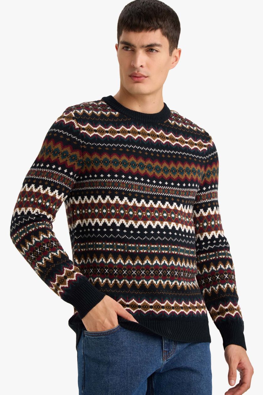 MAN NAVY Standard Fit Crew Neck Knitwear Pullover