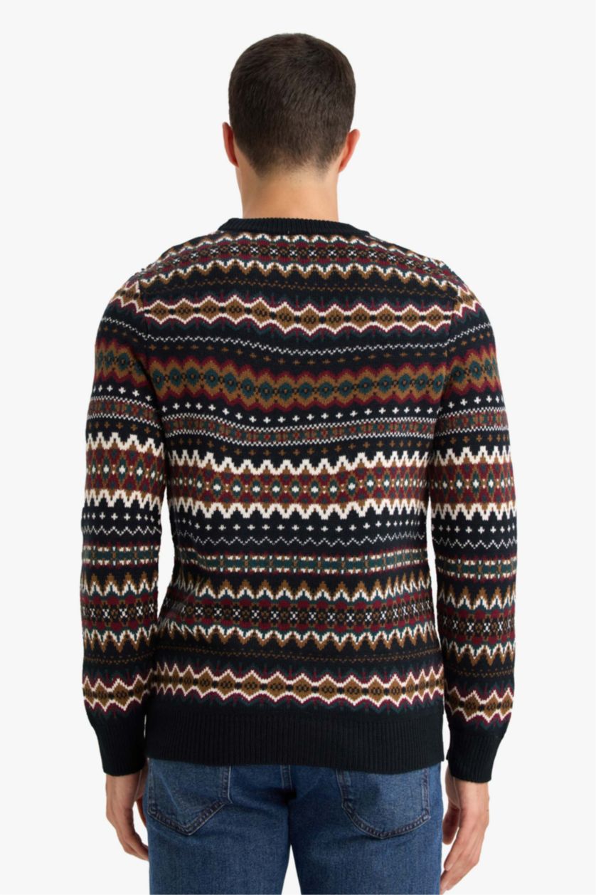 MAN NAVY Standard Fit Crew Neck Knitwear Pullover