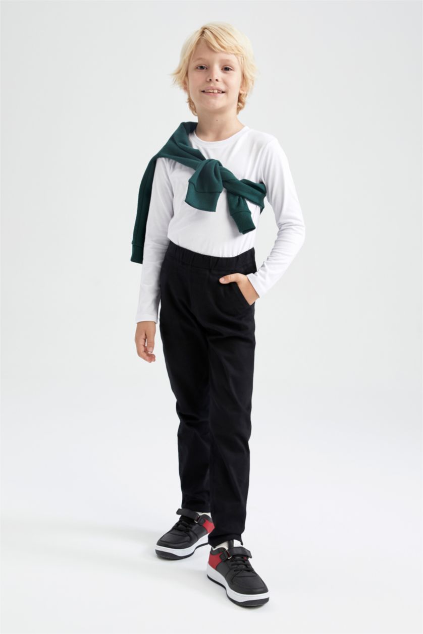BOYS & TEENS Black Boy Black Gabardine School Trousers