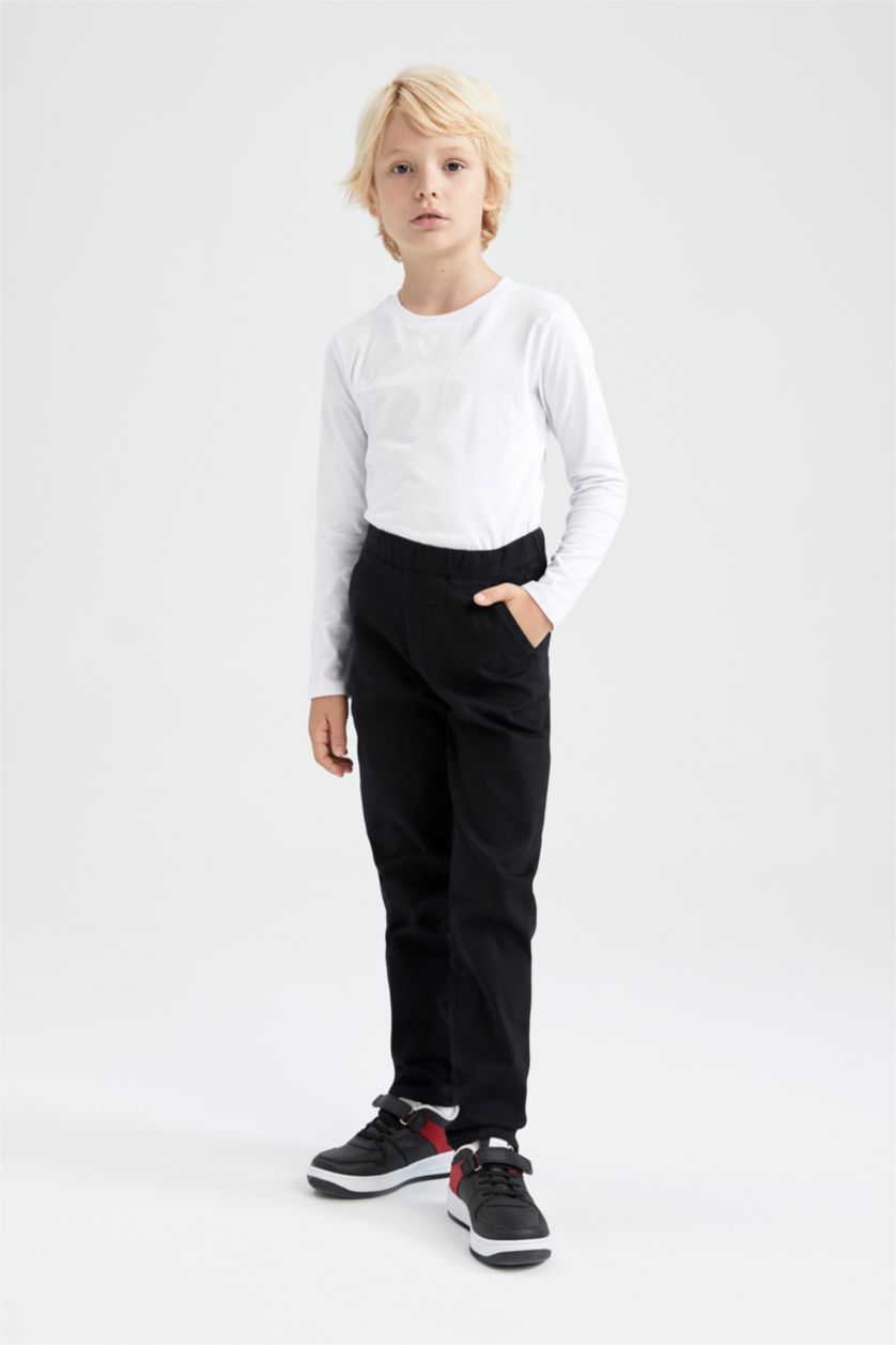 BOYS & TEENS Black Boy Black Gabardine School Trousers