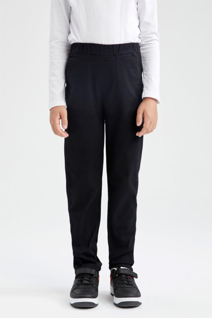 BOYS & TEENS Black Boy Black Gabardine School Trousers