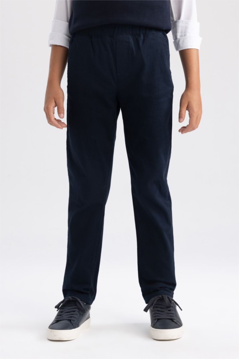 BOYS & TEENS NAVY Boy Navy Blue Gabardine School Trousers