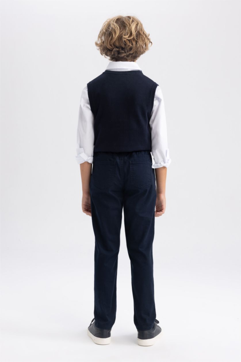 BOYS & TEENS NAVY Boy Navy Blue Gabardine School Trousers