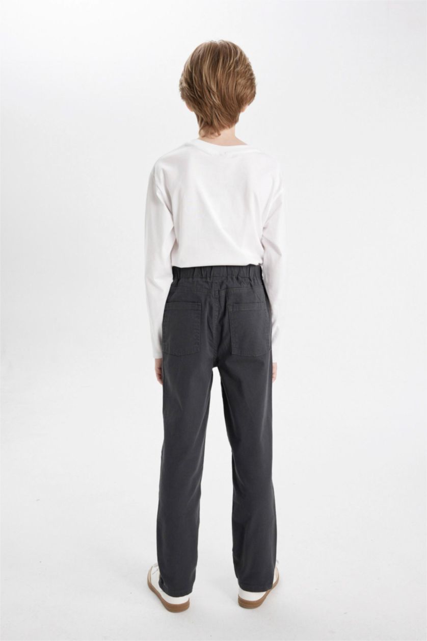 BOYS & TEENS Anthracite Boy Straight Leg Gabardine School Pants