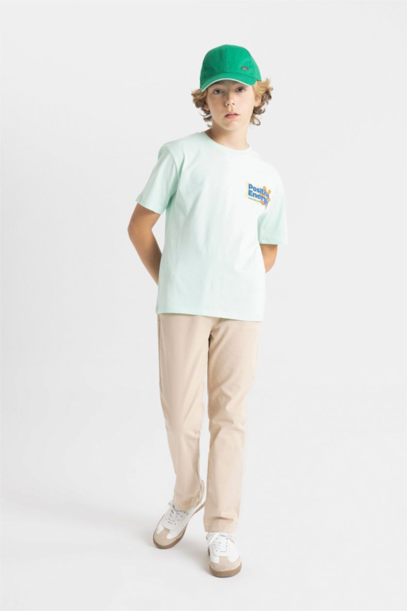 BOYS & TEENS Beige Boy Straight Leg Gabardine School Pants