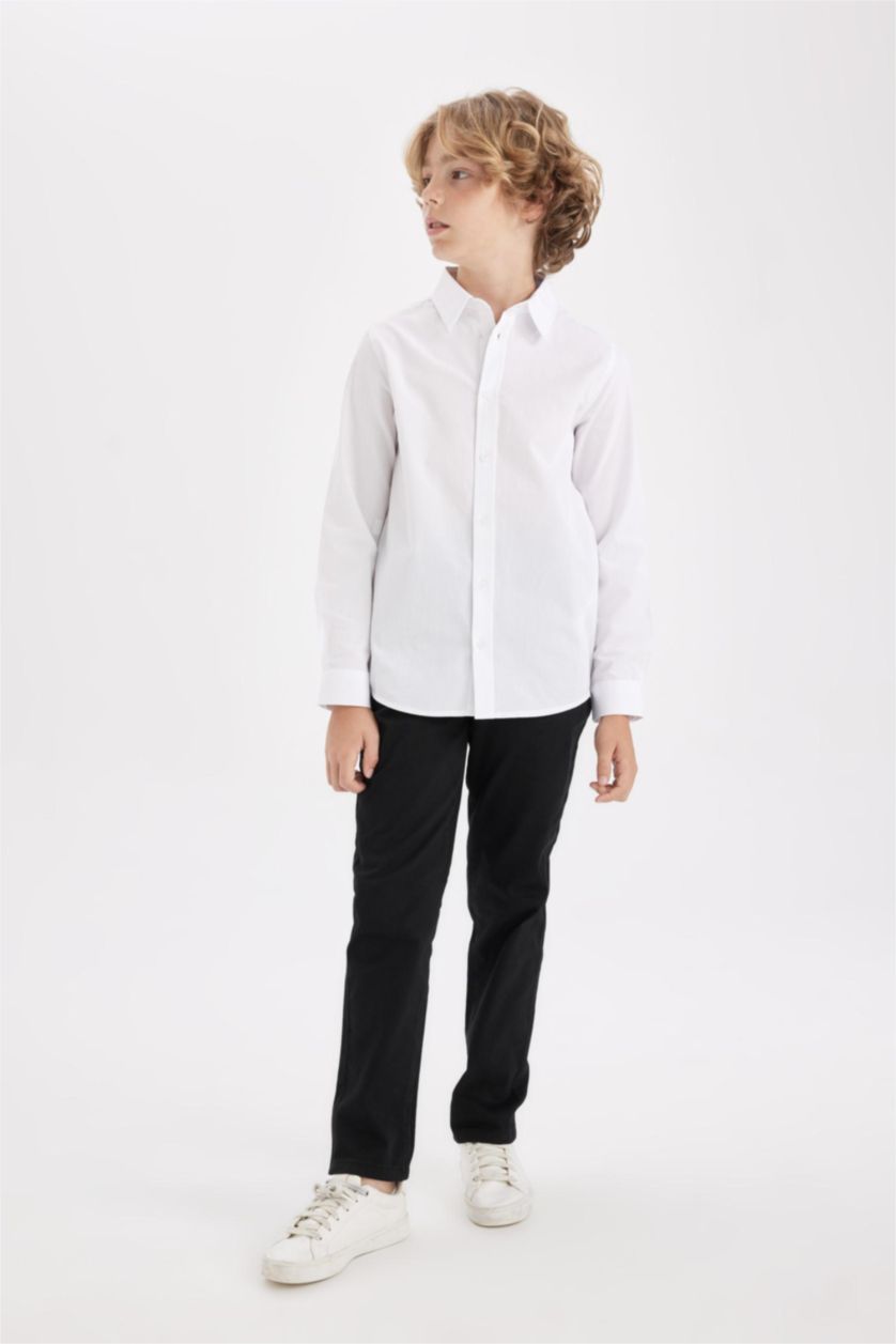 Young Boys - Teen Boys Black Boy Black Straight Leg Gabardine School Pants