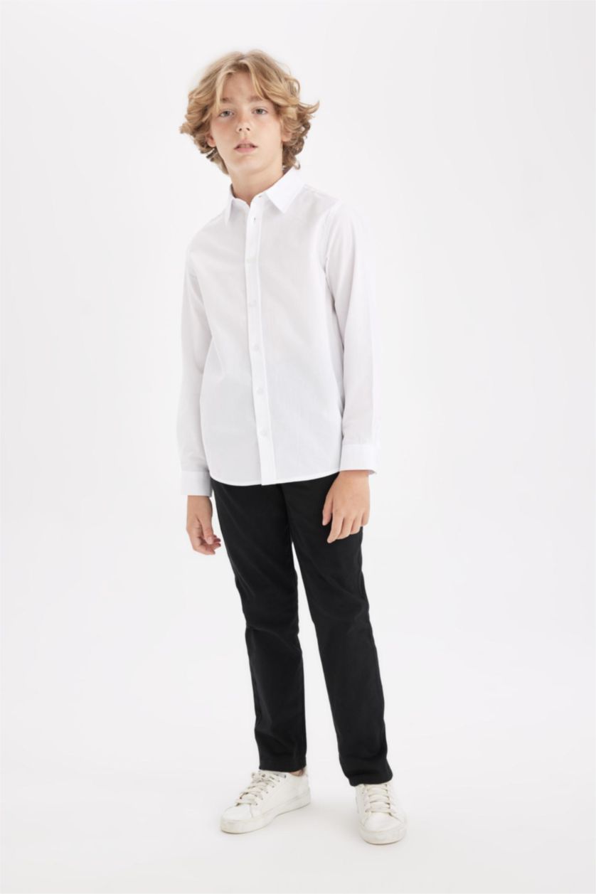 Young Boys - Teen Boys Black Boy Black Straight Leg Gabardine School Pants