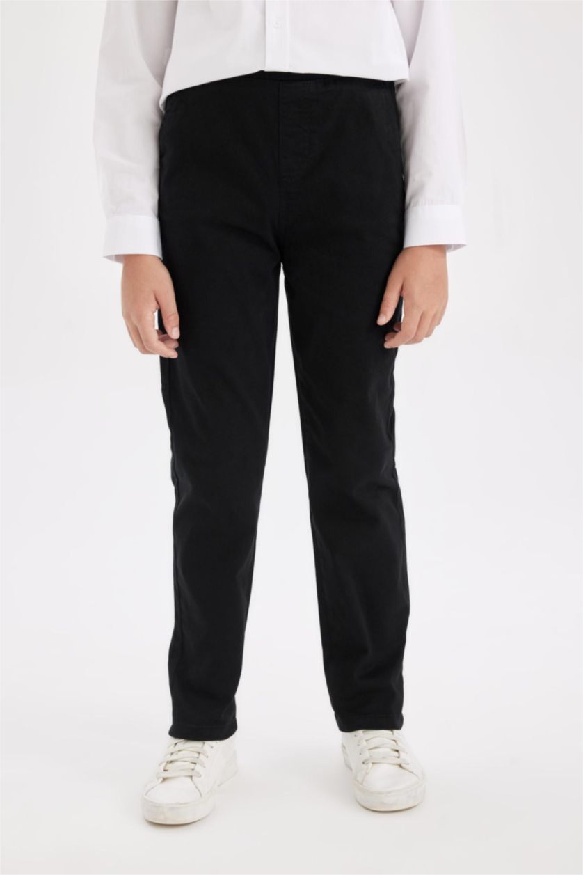 Young Boys - Teen Boys Black Boy Black Straight Leg Gabardine School Pants