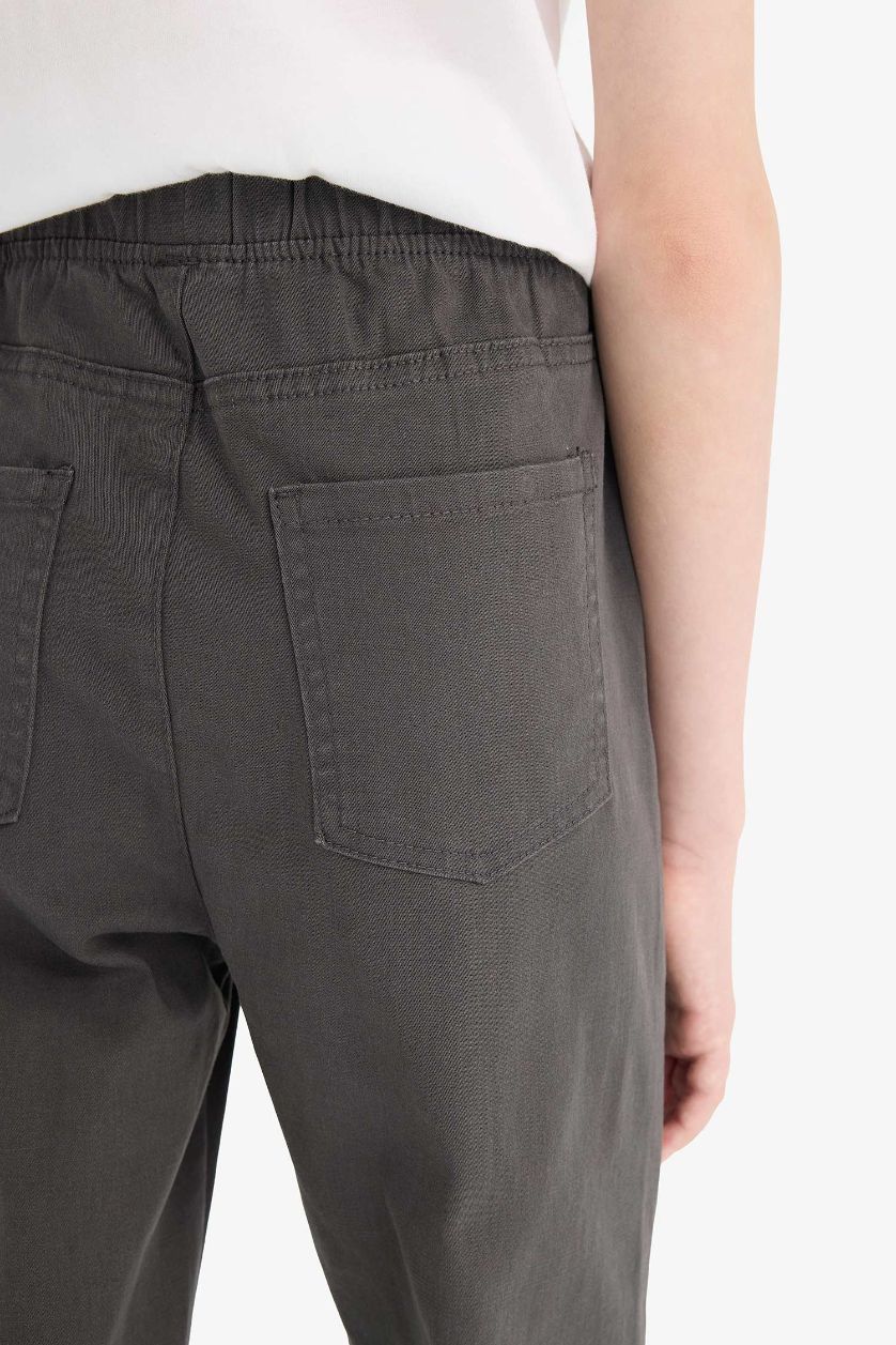 GARÇONS Anthracite Pantalon droit en gabardine pour garçon