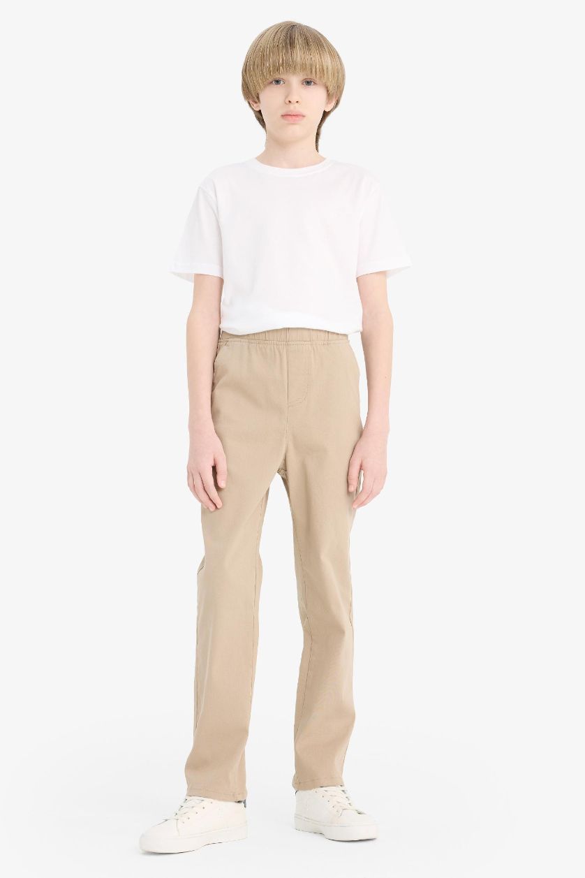 BOYS & TEENS Beige Boy Straight Leg Gabardine Trousers