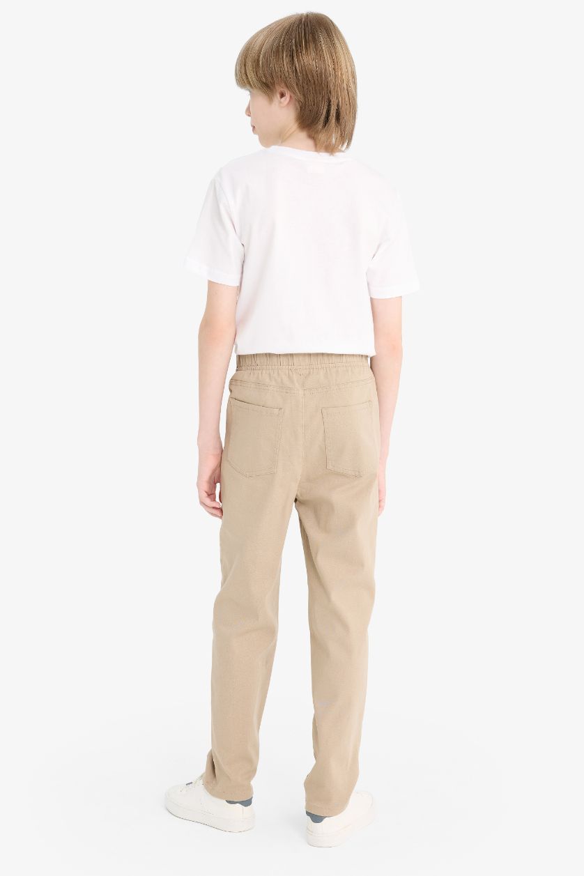 BOYS & TEENS Beige Boy Straight Leg Gabardine Trousers
