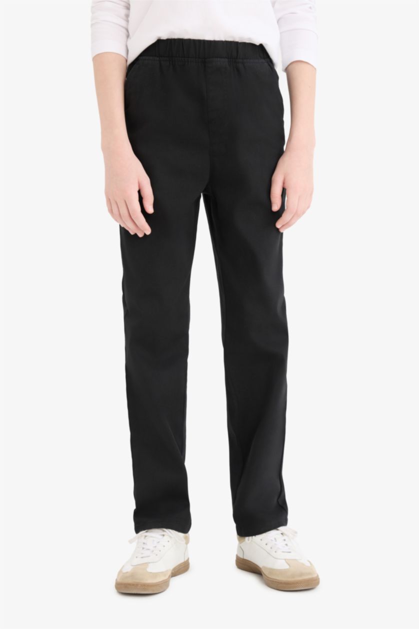 BOYS & TEENS Black Boy Straight Leg Gabardine Trousers