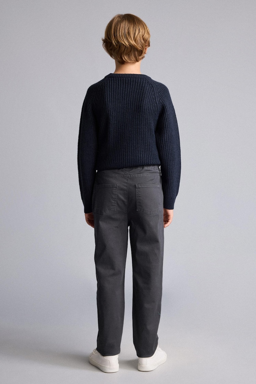 BOYS & TEENS Anthracite Boy Straight Leg Gabardine Trousers