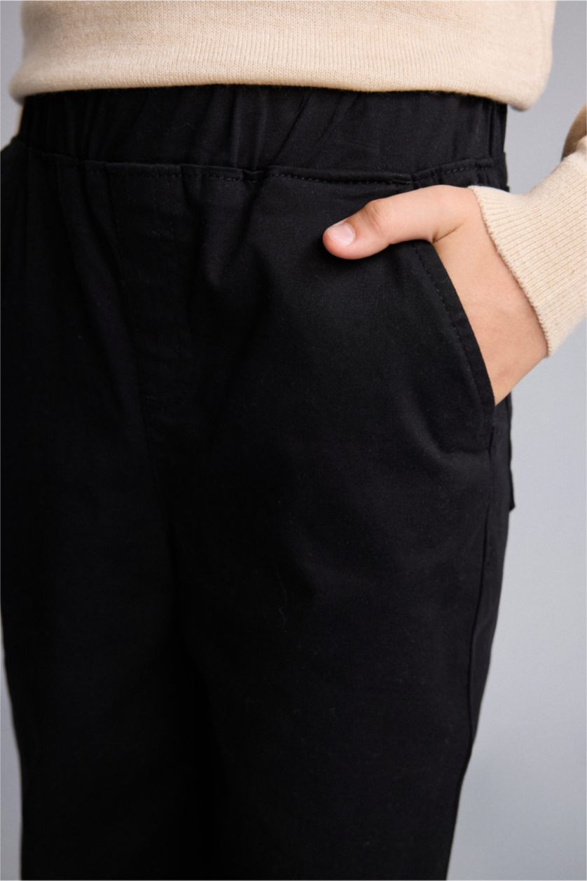 Young Boys - Teen Boys Black Regular Fit Gabardine Trousers