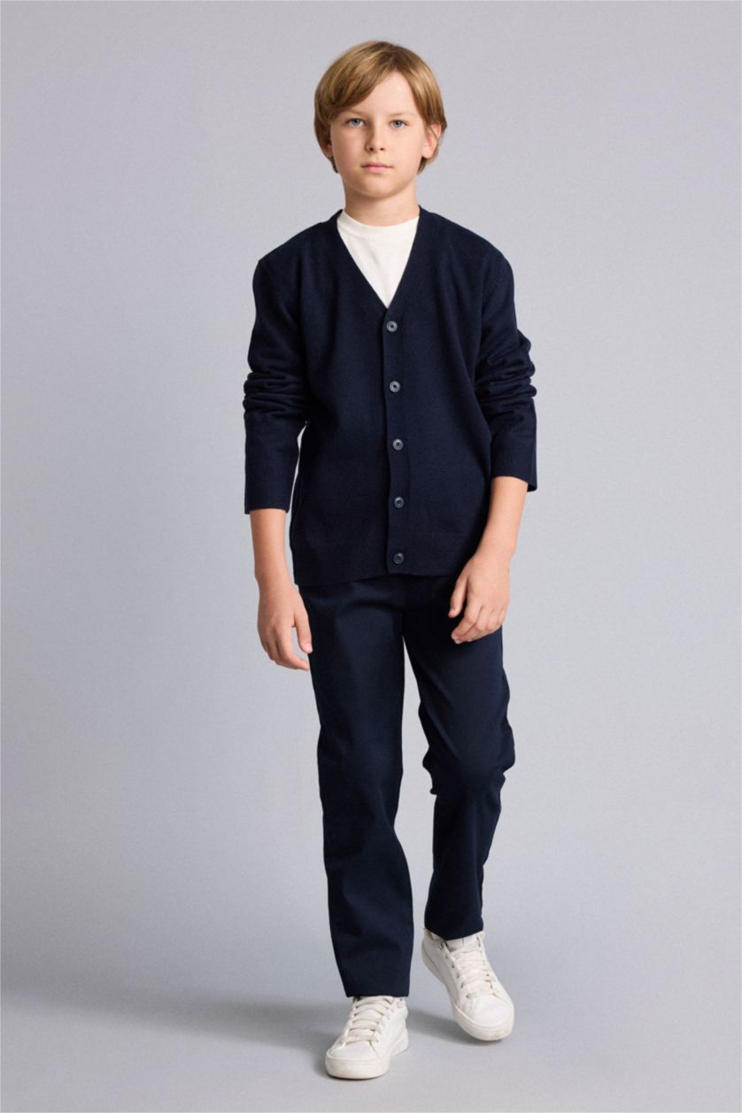 Young Boys - Teen Boys NAVY Regular Fit Gabardine Trousers