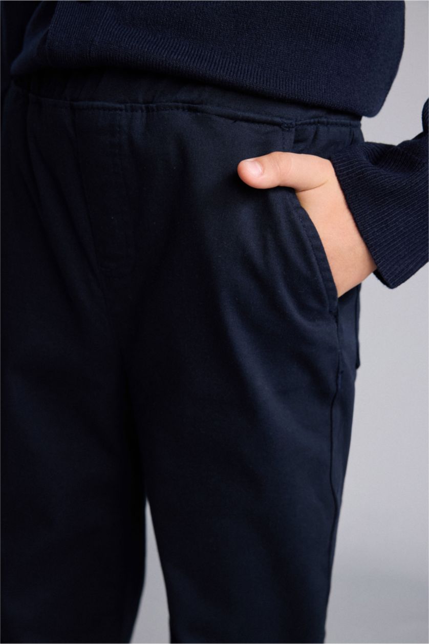 Young Boys - Teen Boys NAVY Regular Fit Gabardine Trousers