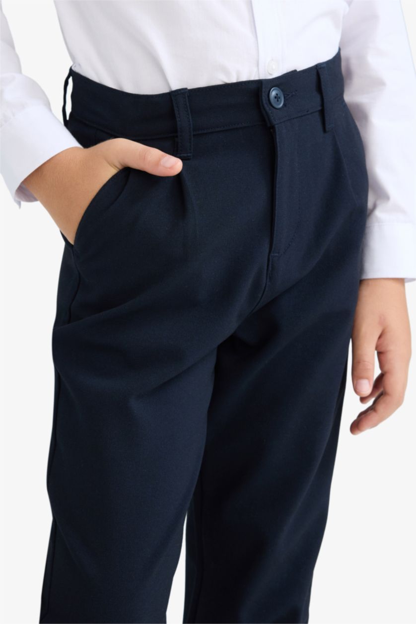 Erkek Çocuk - Genç Erkek Lacivert Okula Dönüş Regular Fıt Düz Paça Pantolon Erkek Çocuk