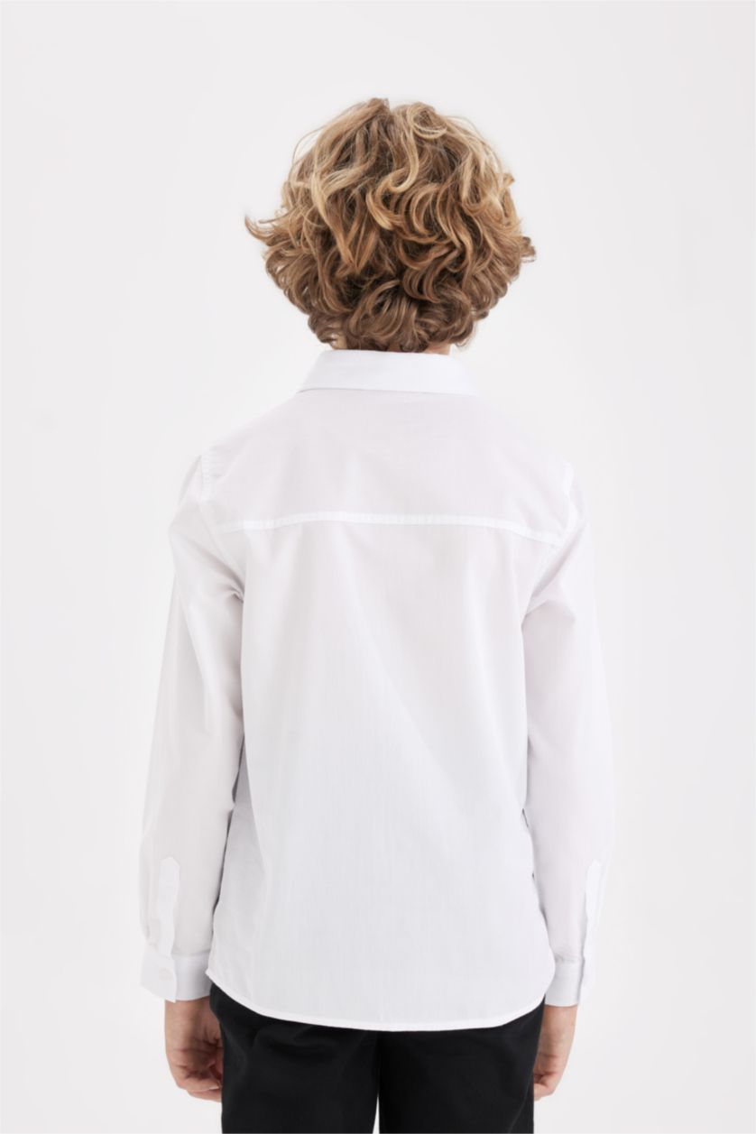 Мальчики и подростки Белый Рубашка базовая с коротким рукавом для мальчиков, Школьная коллекция