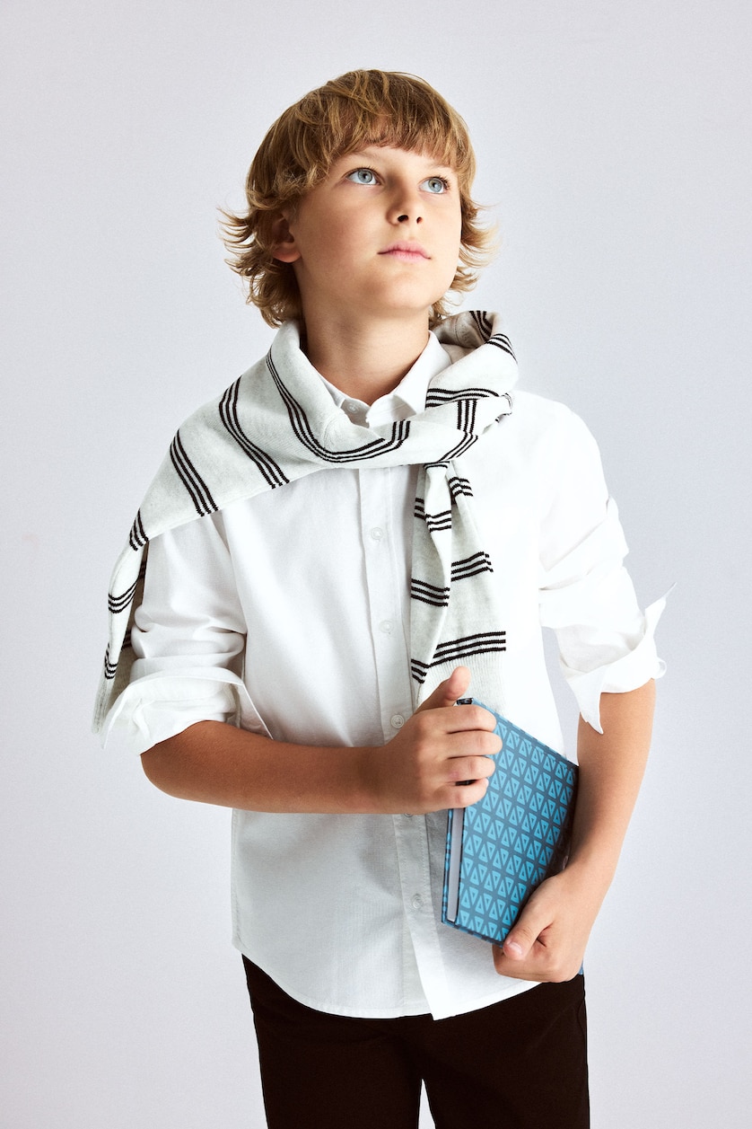 BOYS & TEENS White Boy Regular Fit Oxford White Shirt