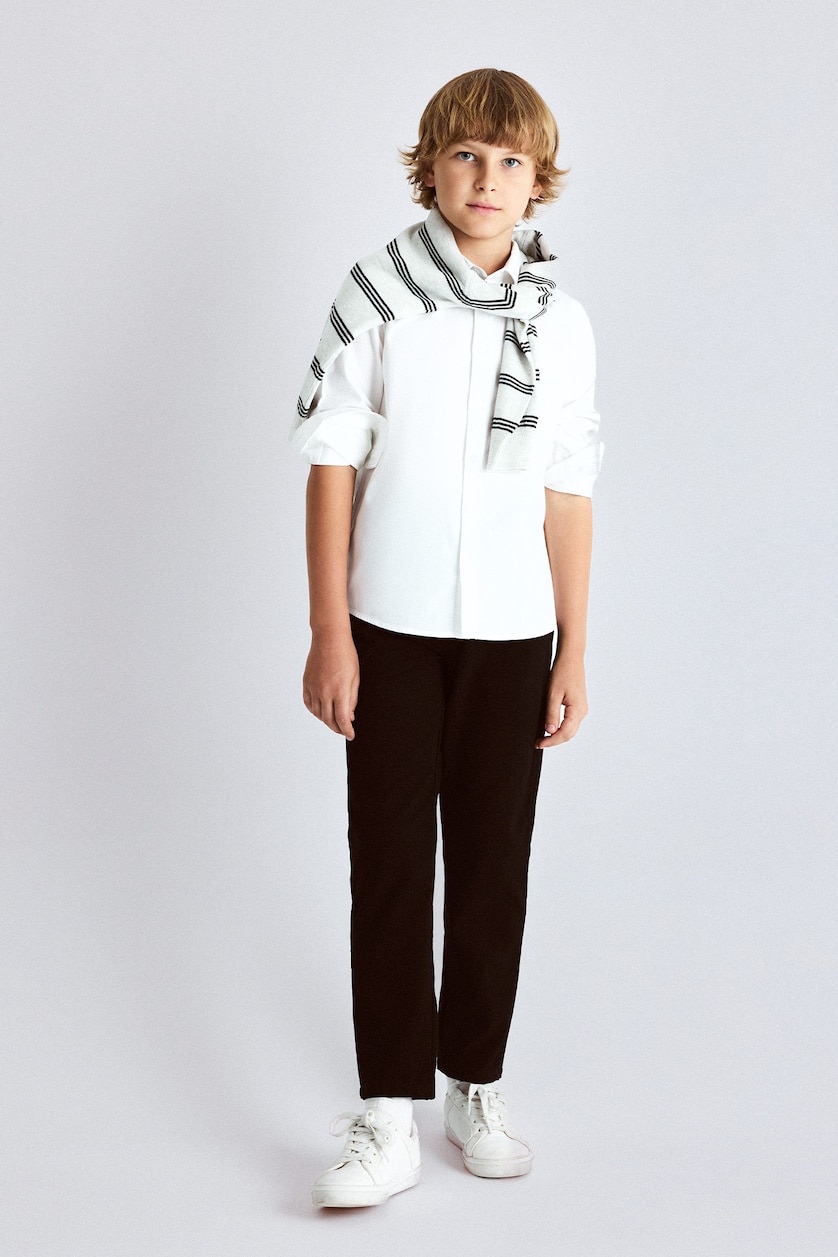 BOYS & TEENS White Boy Regular Fit Oxford White Shirt
