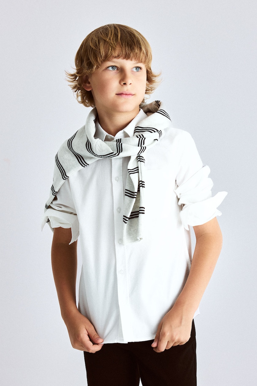 BOYS & TEENS White Boy Regular Fit Oxford White Shirt