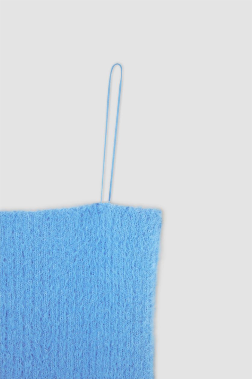 FEMME Bleu Débardeur Tricot Coupe slim raccourcie Col Carré Coool