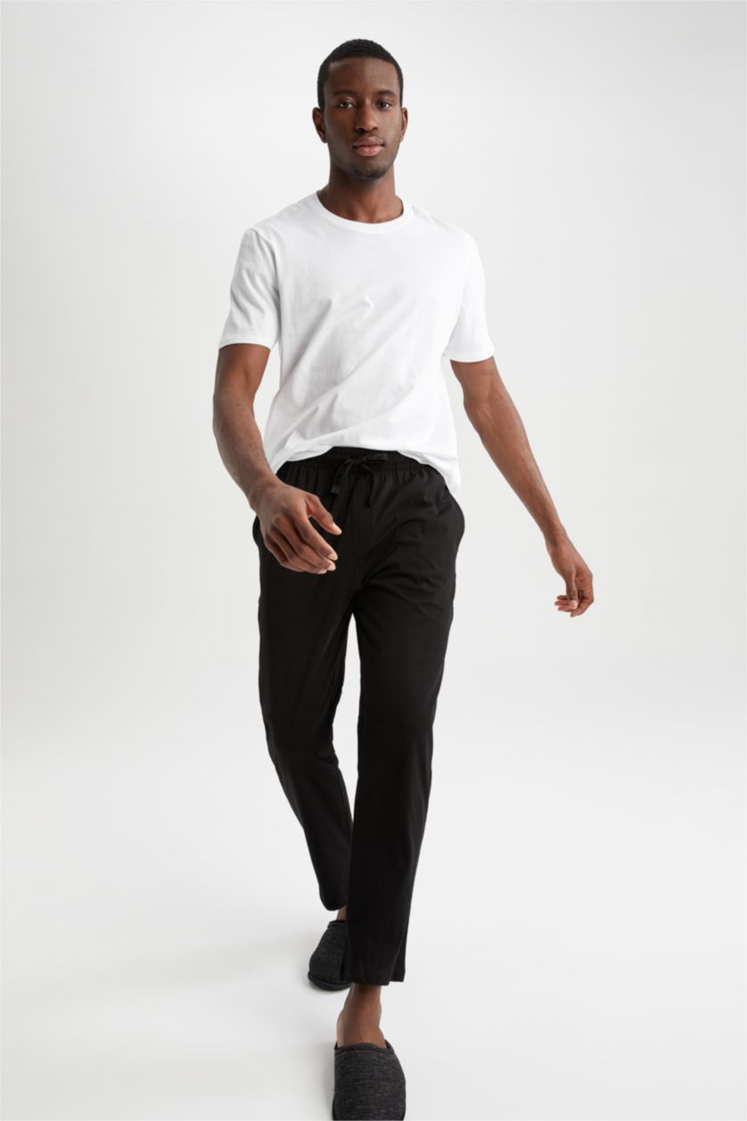 Erkek Siyah Regular Fit Basic Pijama Alt