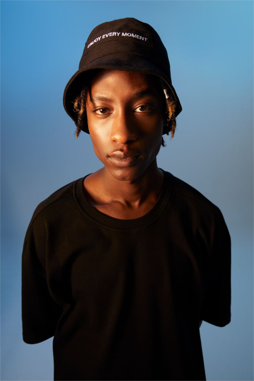 رجالي أسود قبعة دلو رجالي قطن تطريز