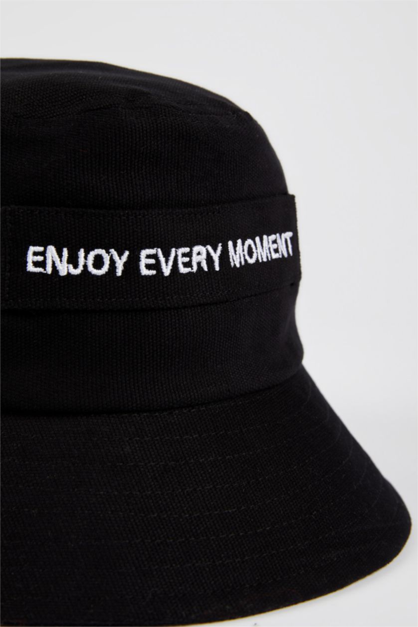 رجالي أسود قبعة دلو رجالي قطن تطريز