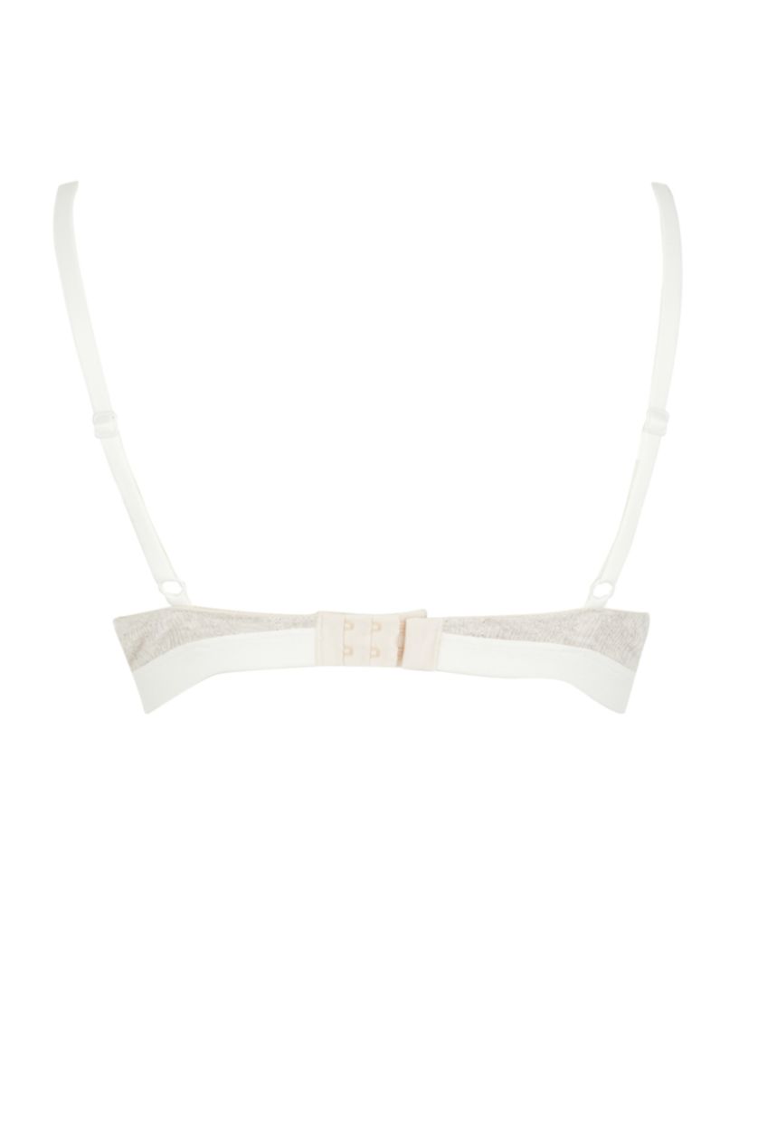 FEMME Beige Soutien-gorge push-up sans bretelles en dentelle de coton biologique