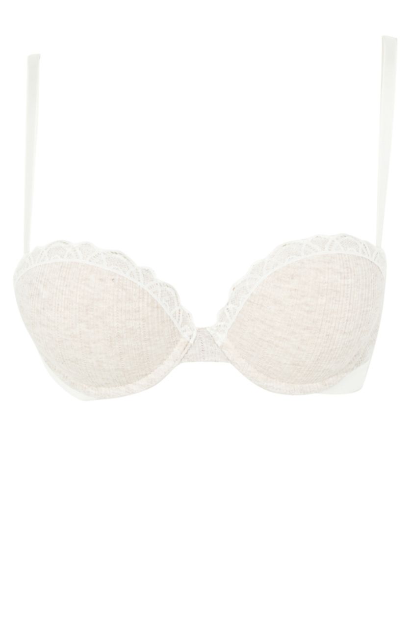 Kadın Ekru Melanj Ekstra Dolgulu Full Push Up