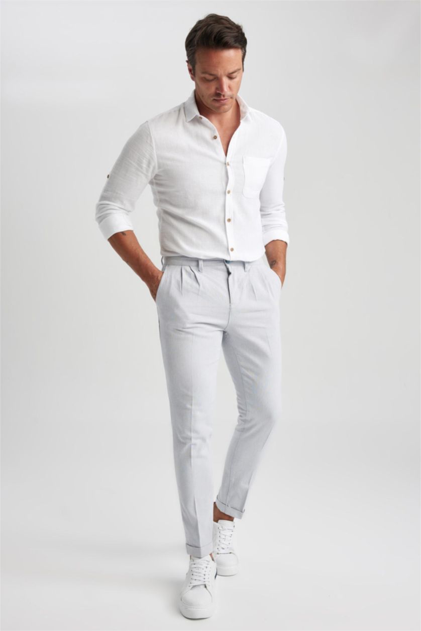 رجال أزرق بنطلون كروب قطن