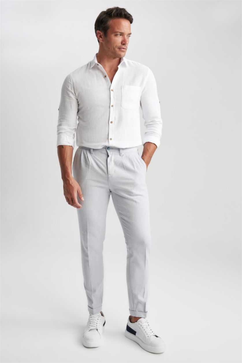 رجال أزرق بنطلون كروب قطن