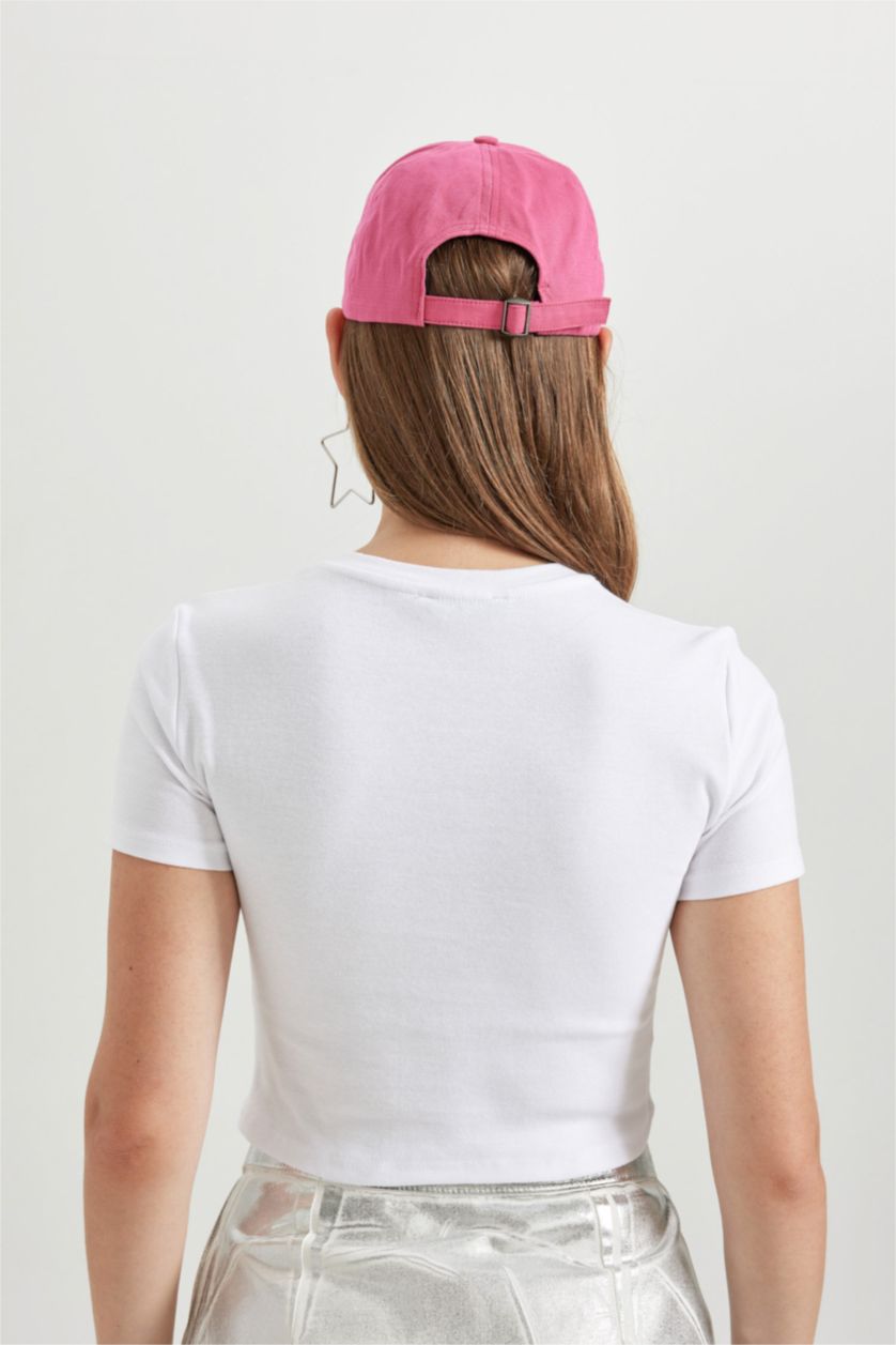 نساء أبيض تي شيرت كروب بيزك سليم فيت