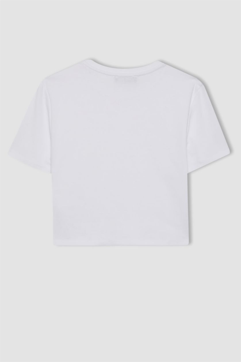 نساء أبيض تي شيرت كروب بيزك سليم فيت