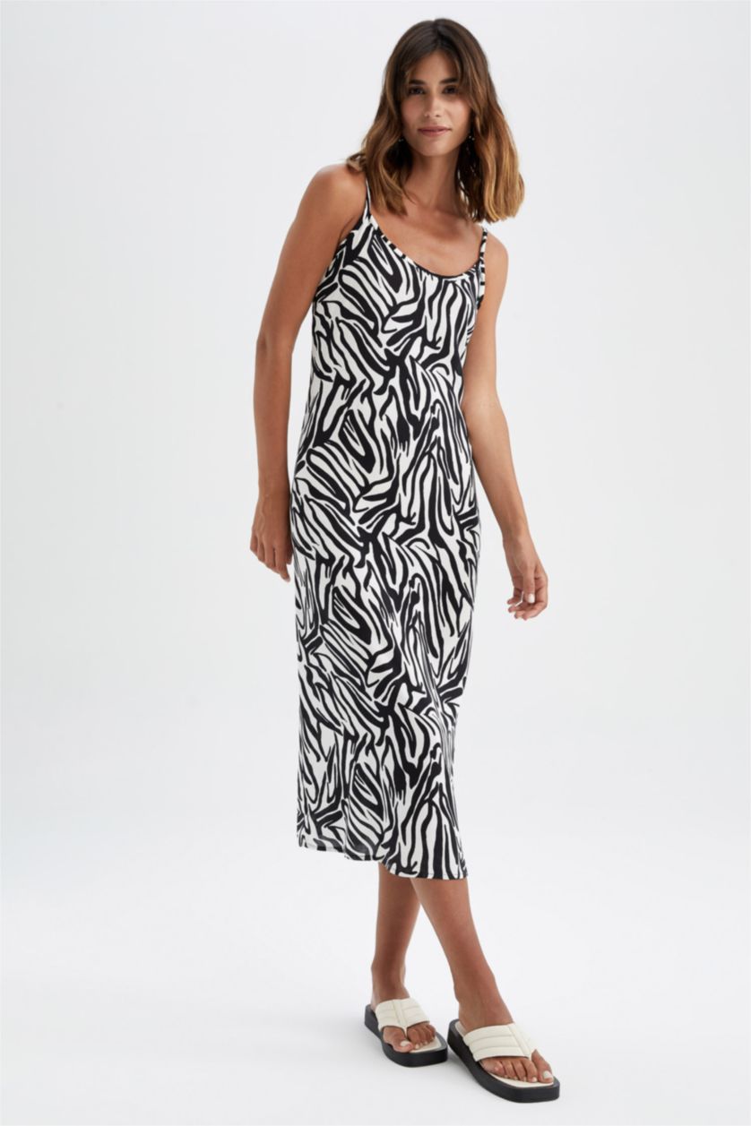 Kadın Ekru Midi Elbise