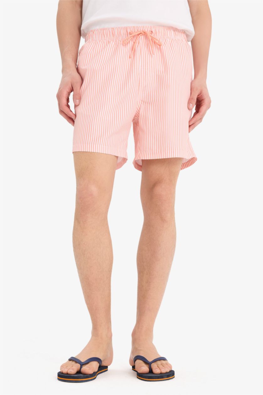MAN Salmon Striped Short Swim Shorts
