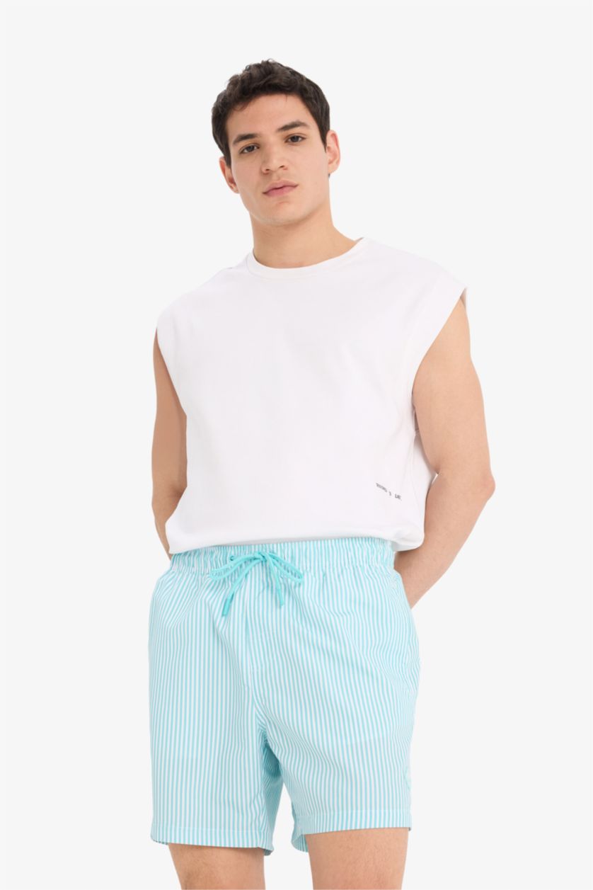 MAN Aqua Striped Short Swim Shorts