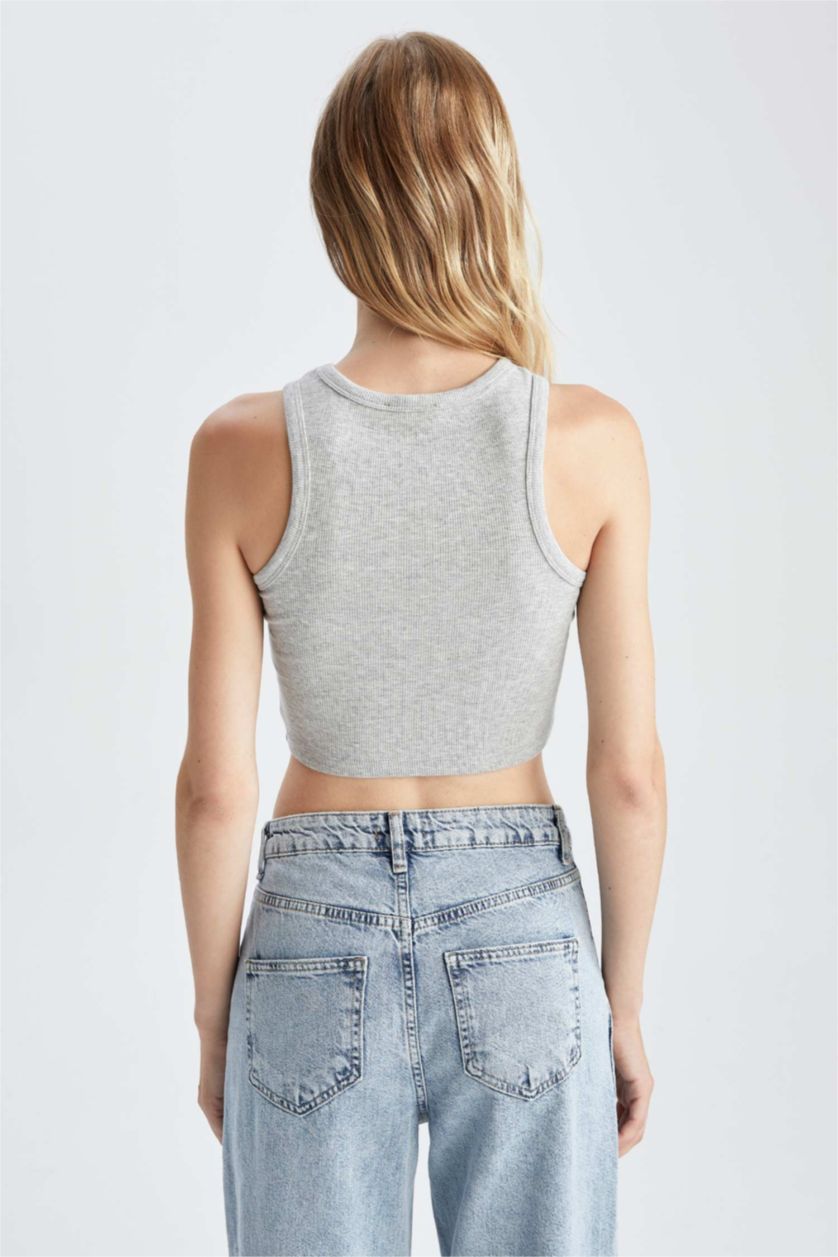 Женщины Серый меланж Кроп-топ