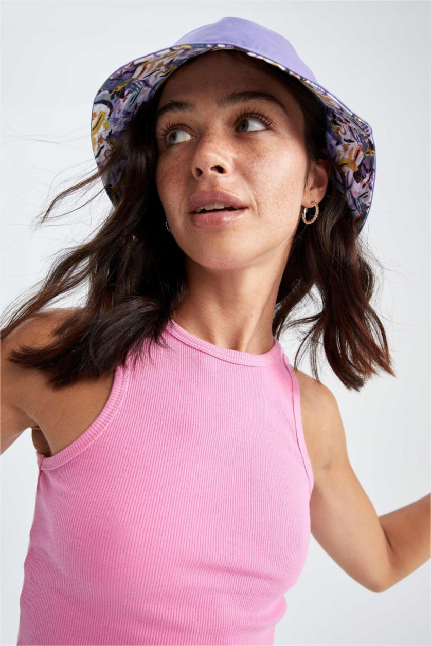 WOMAN Pink Fitted Halter Neck Ribbed Camisole Crop Top