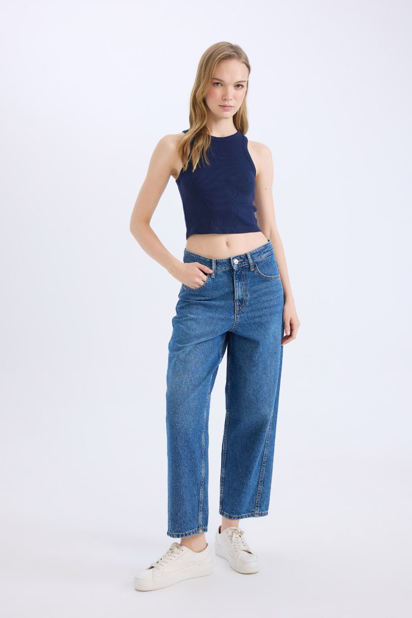 Woman NAVY Slim Fit Camisole Halter Collar Tank Top