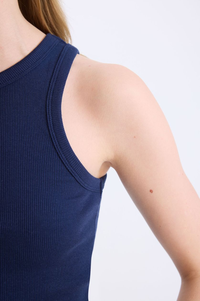 Woman NAVY Slim Fit Camisole Halter Collar Tank Top